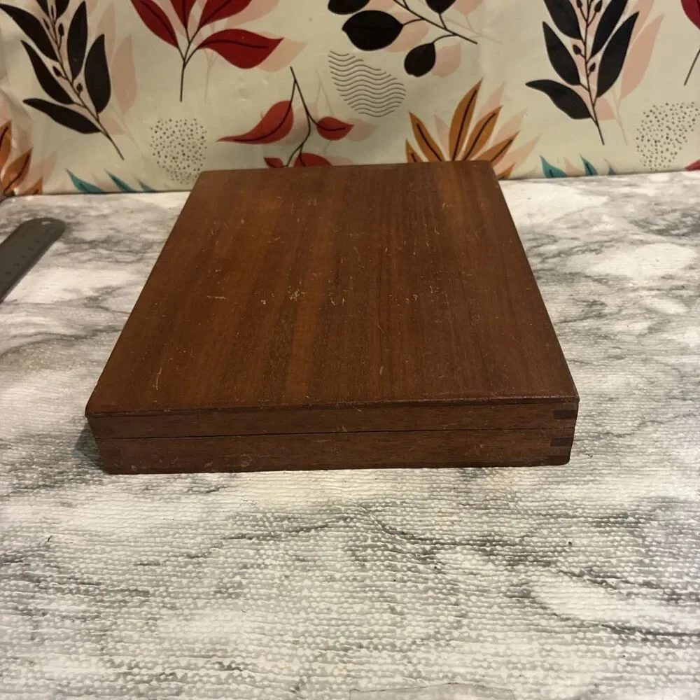 Cutco Knife Storage Box Wooden Dovetail Velvet Lined 8 Knife Slots